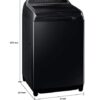 Samsung 10 Kg Inverter 5 star Fully-Automatic Top Loading Washing Machine (WA10T5260BV/TL, Black Caviar, Wobble technology) - Image 6