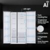 Samsung 653 L, 3 Star, Frost Free, Double Door, Convertible 5-in-1 Digital Inverter, Side By Side AI Enabled Smart Refrigerator with WiFi (RS76CG8003S9HL, Silver, Refined Inox, 2024 Model) - Image 4