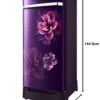 Samsung 223L 3 Star Inverter Direct-Cool Single Door Refrigerator Appliance (RR24C2823CR/NL,Camellia Purple) Base Stand Drawer 2023 Model - Image 3