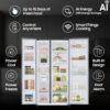 Samsung 653 L, 3 Star, Frost Free, Double Door, Convertible 5-in-1 Digital Inverter, Side By Side AI Enabled Smart Refrigerator with WiFi (RS76CG8003S9HL, Silver, Refined Inox, 2024 Model) - Image 3