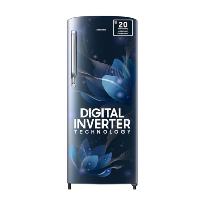 Samsung 183 L, 3 Star, Digital Inverter, Direct-Cool Single Door Refrigerator (RR20C1723U8HL, Blooming Saffron Blue, 2023 Model)