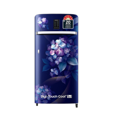 Samsung 189 L, 5 Star, Digi-Touch Cool Digital Inverter, with Display Direct-Cool Single Door Refrigerator (RR21C2E25HSHL, Hydrangea Blue, 2023 Model)