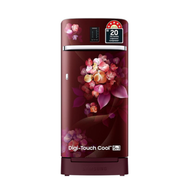 Samsung 189 L, 5 Star, Digi-Touch Cool Digital Inverter, with Display Direct-Cool Single Door Refrigerator (RR21C2F25HTHL, Red, Hydrangea Plum, Base Stand Drawer, 2023 Model)