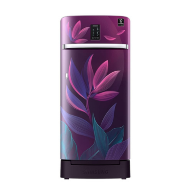 Samsung 189L 5 Star Inverter Direct-Cool Single Door Digi-Touch Refrigerator Appliance (RR21C2F259RHL,Paradise Bloom Purple) Base Stand Drawer 2023 Model (1)