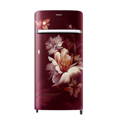 Samsung 189L 5 Star Inverter Direct-Cool Single Door Refrigerator Appliance (RR21C2G25RZHL,Midnight Blossom Red) 2023 Model