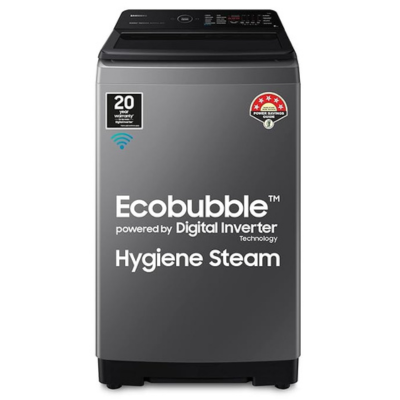 Samsung 8 Kg '5 star Ecobubble™ Wi-Fi Inverter Fully Automatic Top Load Washing Machine (WA80BG4582BDTL,Rose Brown), Bubble Storm technology